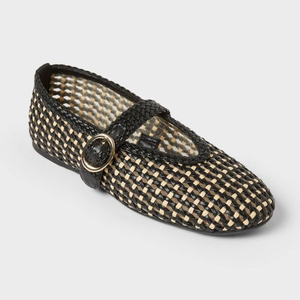 Women’s Noemi Flats with Memory Foam Insole - Universal Thread Black 9.5
